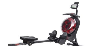 Sunny Health & Fitness Hydro + Dual Resistance Smart Magnetic Water Rower with App