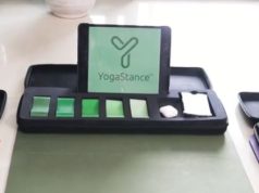 YogaStance: Yoga Mat with Resistance Band Storage, Tablet Dock