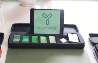 YogaStance: Yoga Mat with Resistance Band Storage, Tablet Dock